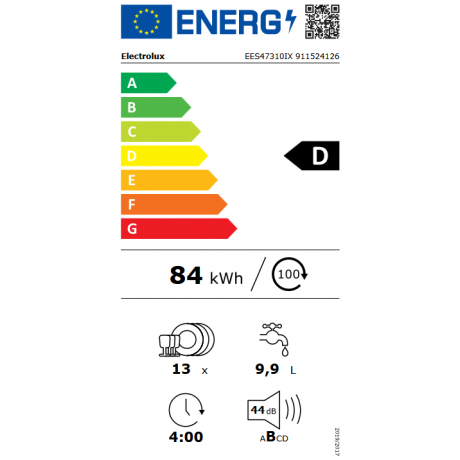 ELECTROLUX EES47310IX Εντοιχιζόμενο Πλυντήριο Πιάτων 13 Σερβίτσια 60cm
